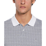 Cotton Jersey Jacquard Front Polo (Bright White) 
