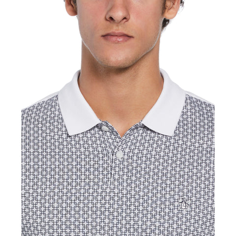 Cotton Jersey Jacquard Front Polo (Bright White) 