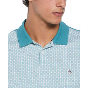 Cotton Jersey Jacquard Front Polo (Teal) 