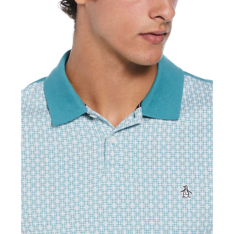 Cotton Jersey Jacquard Front Polo (Teal) 