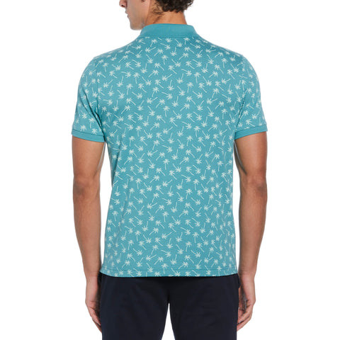 Cotton Jersey Palm Polo  (Teal) 