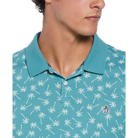 Cotton Jersey Palm Polo  (Teal) 