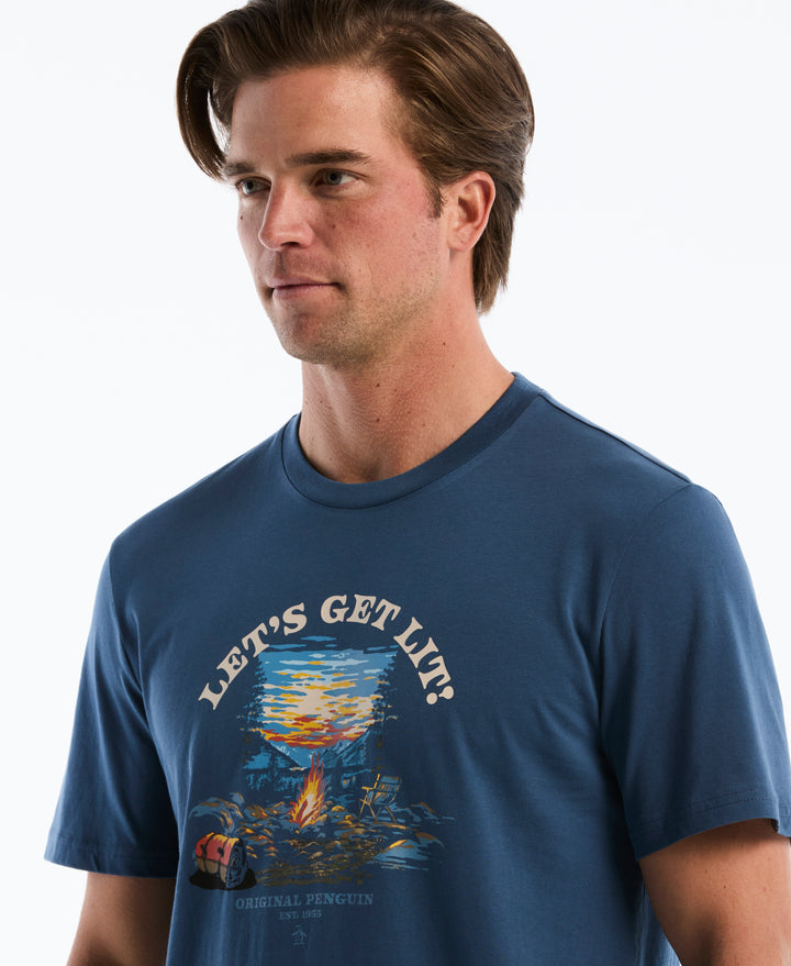 Cotton "Let's Get Lit" Graphic Tee (Sargasso Sea) 