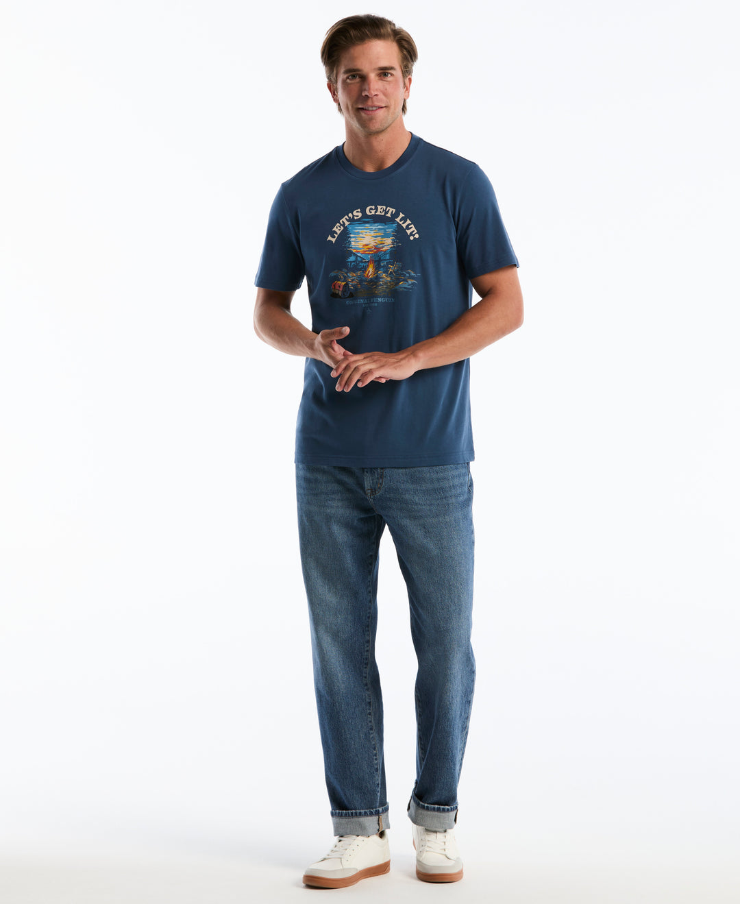 Cotton "Let's Get Lit" Graphic Tee (Sargasso Sea) 