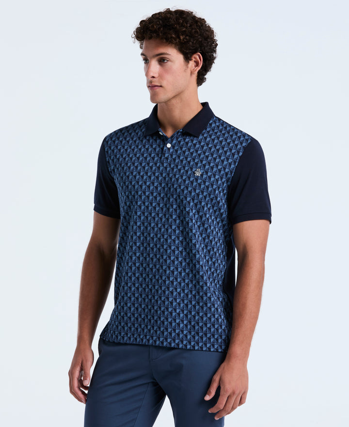 Cotton Martini Print Polo (Dark Sapphire) 