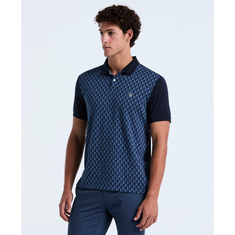 Cotton Martini Print Polo (Dark Sapphire) 