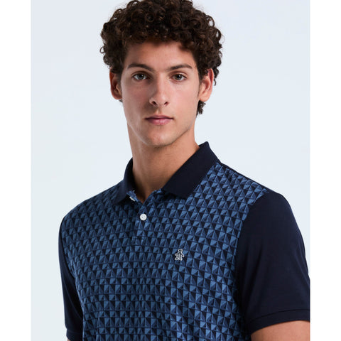Cotton Martini Print Polo (Dark Sapphire) 