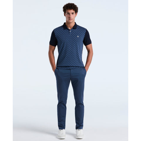 Cotton Martini Print Polo (Dark Sapphire) 