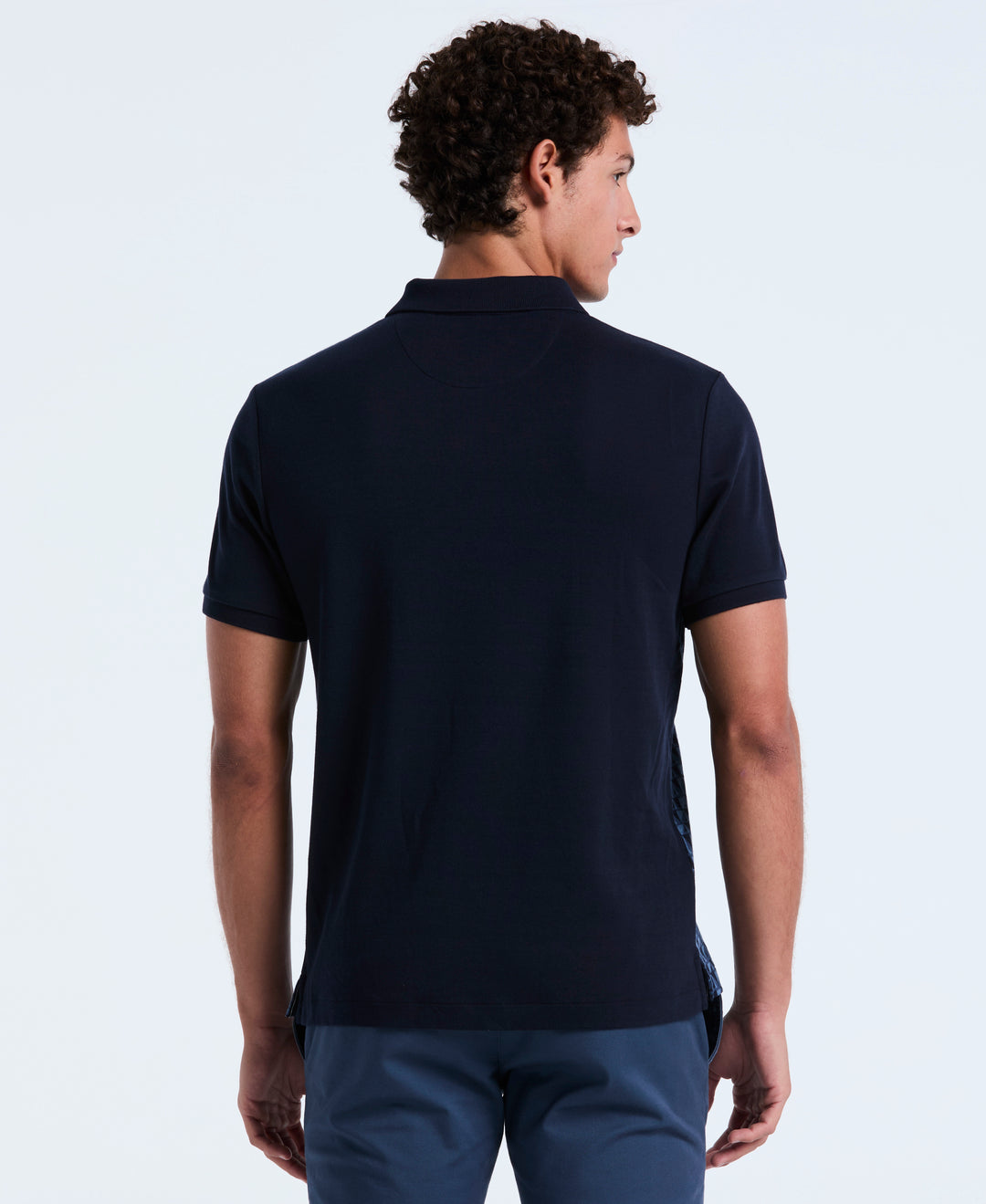 Cotton Martini Print Polo (Dark Sapphire) 