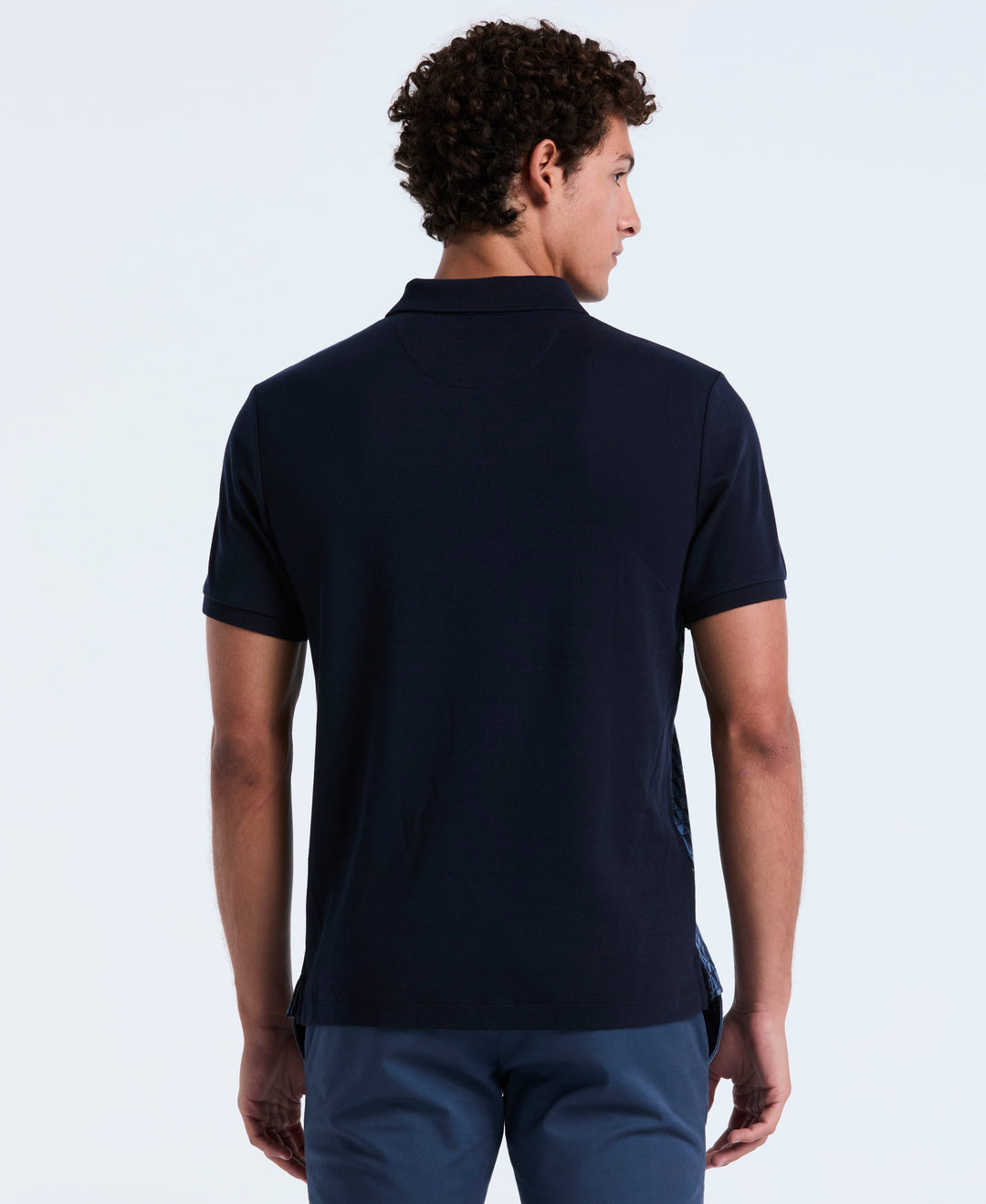 Cotton Martini Print Polo (Dark Sapphire) 