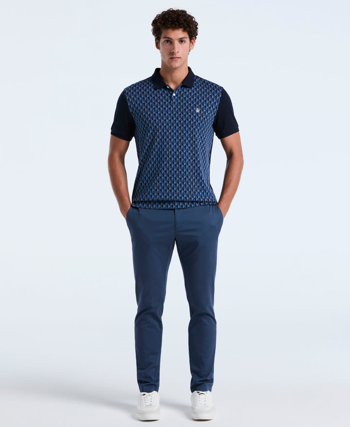 Cotton Martini Print Polo (Dark Sapphire) 