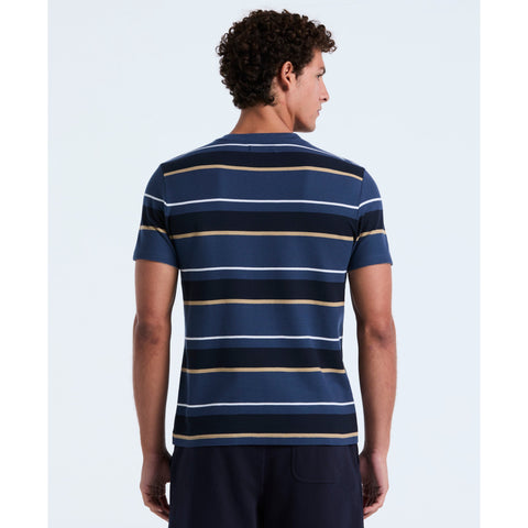 Cotton Pique Engineered Stripe Tee (Sargasso Sea) 