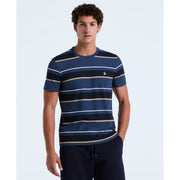 Cotton Pique Engineered Stripe Tee (Sargasso Sea) 