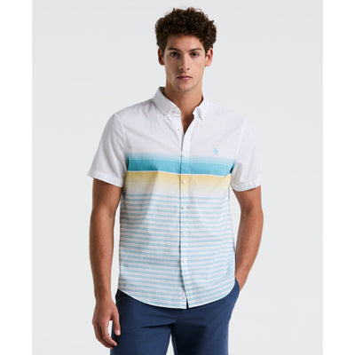Cotton Poplin Palm Tile Shirt (Bright White) 