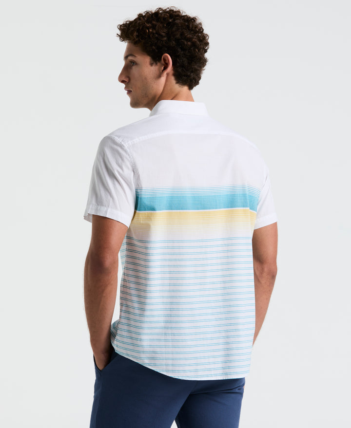 Cotton Poplin Palm Tile Shirt (Bright White) 