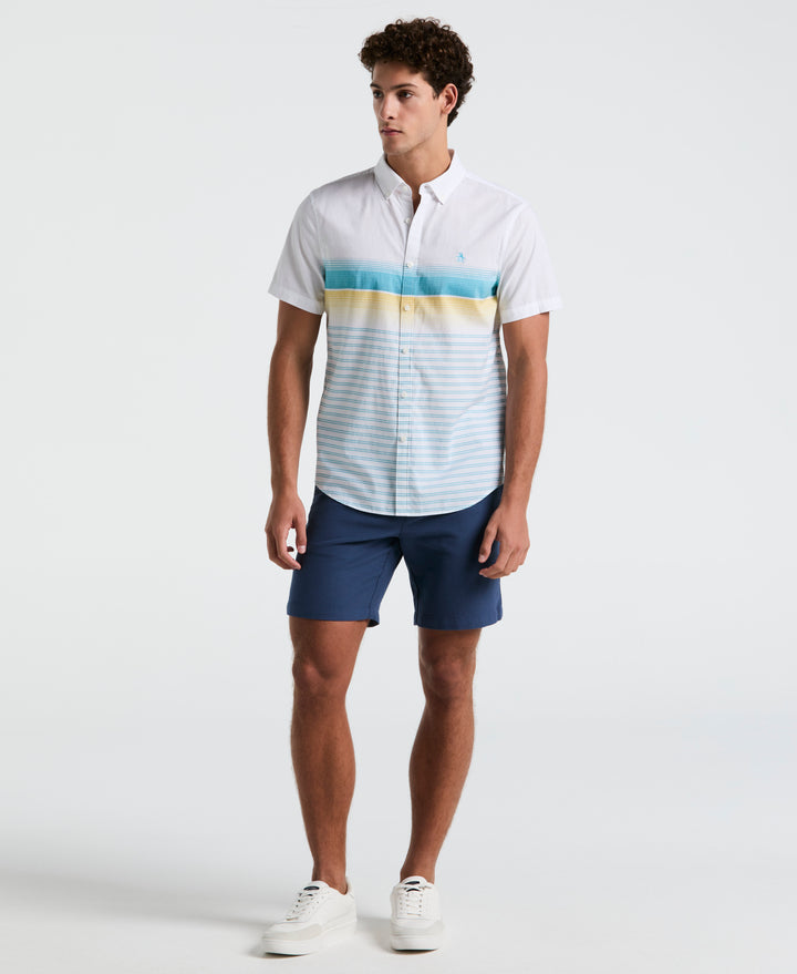 Cotton Poplin Palm Tile Shirt (Bright White) 