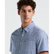 Cotton Poplin Texture Shirt (Blue Quartz) 