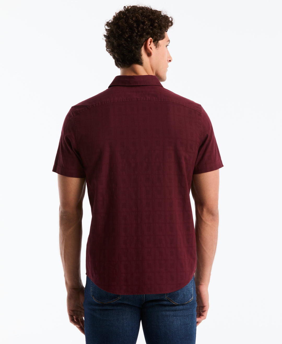 Cotton Short Sleeve Dobby Check Shirt (Port Royale) 