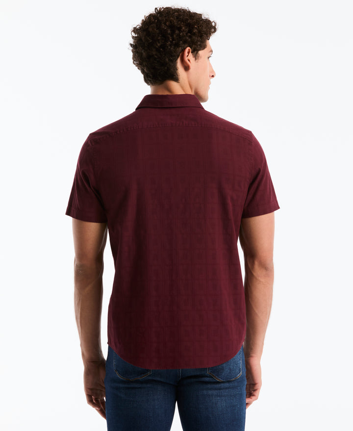 Cotton Short Sleeve Dobby Check Shirt (Port Royale) 