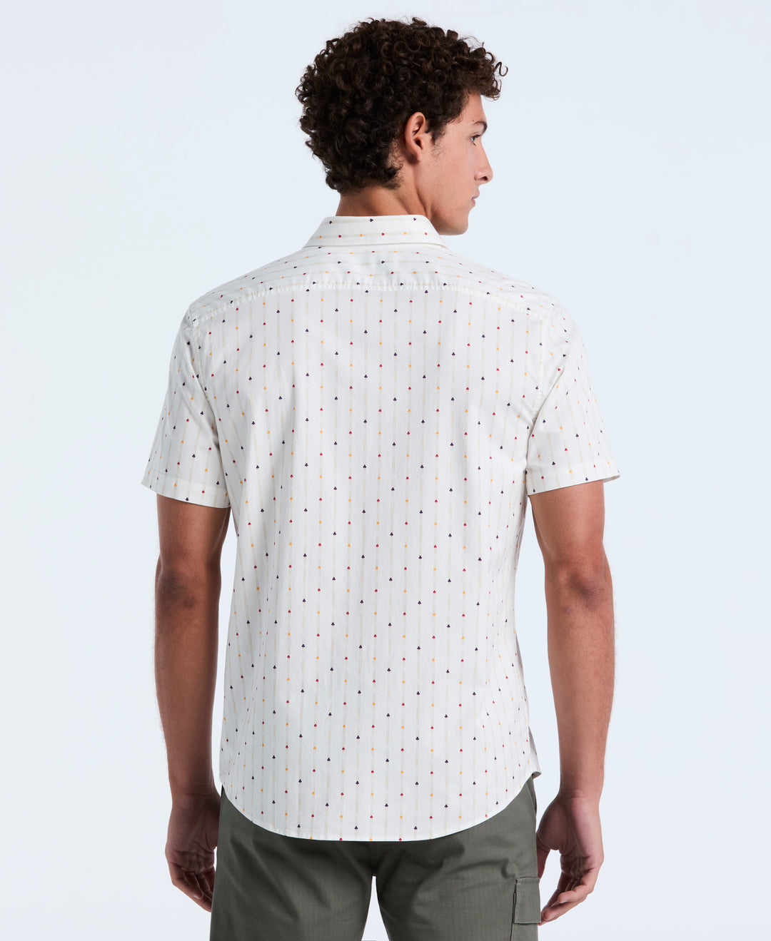 Stretch Stripe Short Sleeve Shirt (Bright White) 