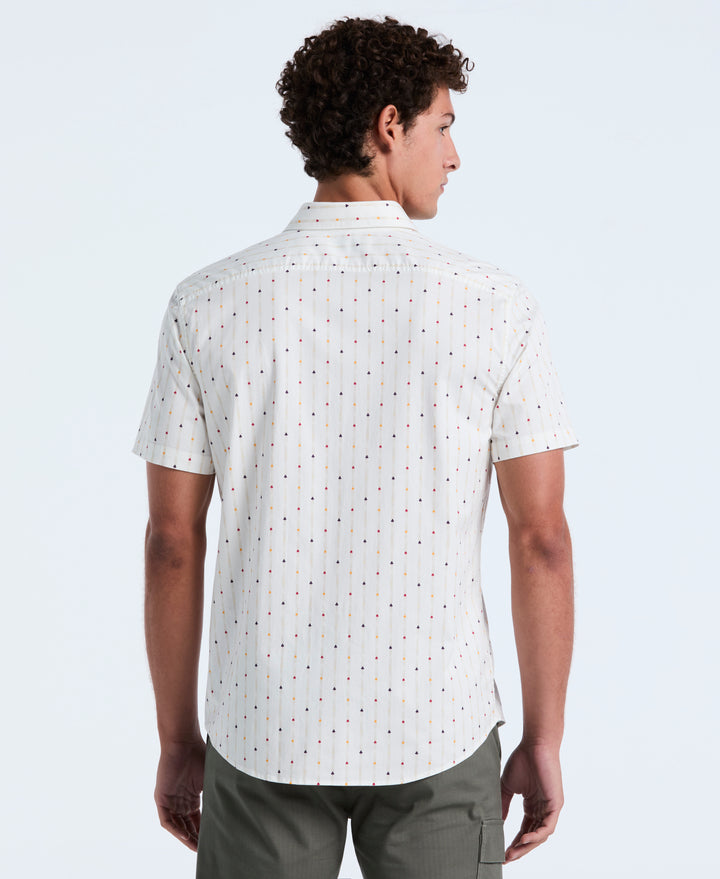 Stretch Stripe Short Sleeve Shirt (Bright White) 