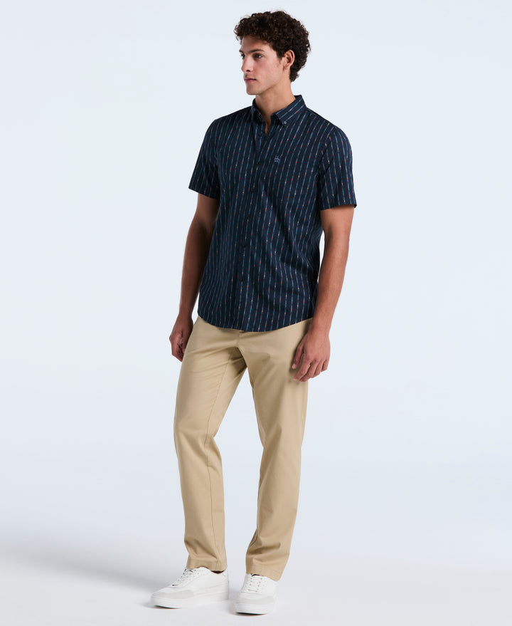 Stretch Stripe Short Sleeve Shirt (Dark Sapphire) 