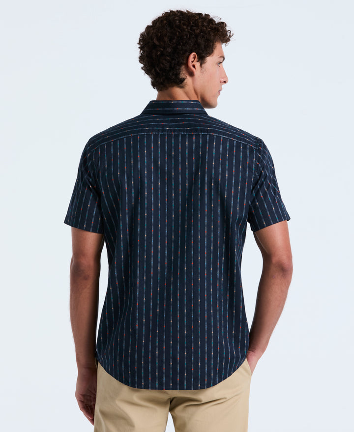 Stretch Stripe Short Sleeve Shirt (Dark Sapphire) 