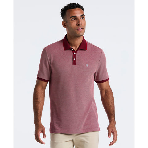 Cotton Tricolor Pique Polo (Cabernet) 