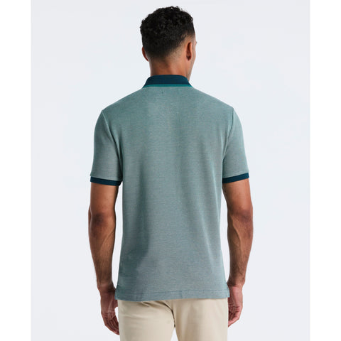 Cotton Tricolor Pique Polo (Reflecting Pond) 