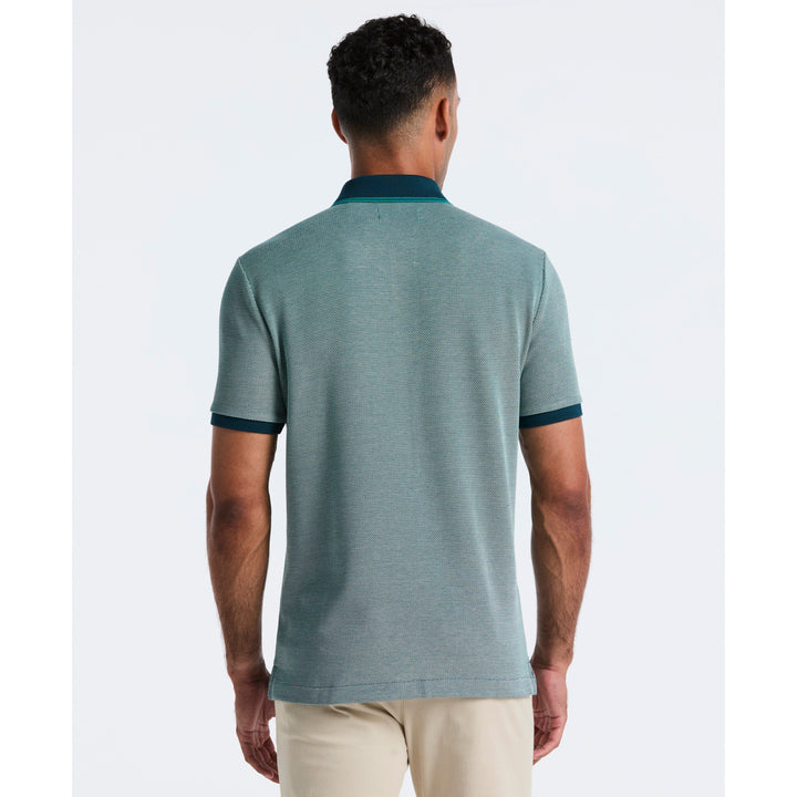 Cotton Tricolor Pique Polo (Reflecting Pond) 