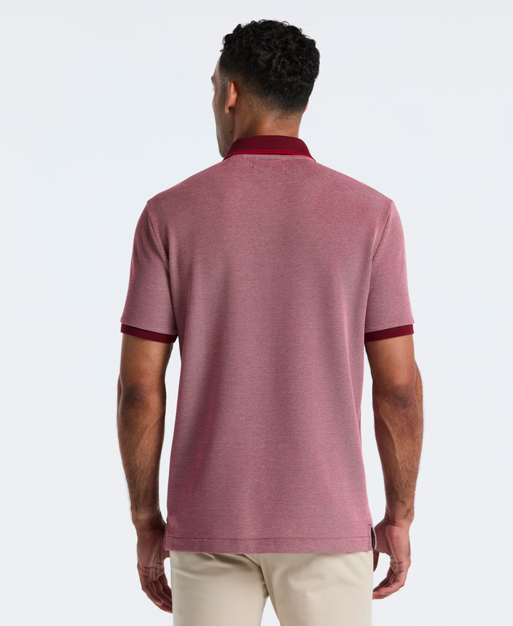 Cotton Tricolor Pique Polo (Cabernet) 