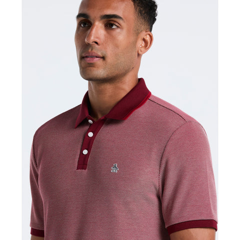 Cotton Tricolor Pique Polo (Cabernet) 