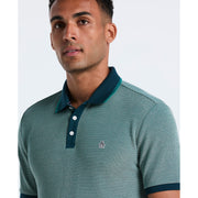 Cotton Tricolor Pique Polo (Reflecting Pond) 