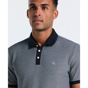 Cotton Tricolor Pique Polo (Dark Sapphire) 