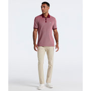 Cotton Tricolor Pique Polo (Cabernet) 