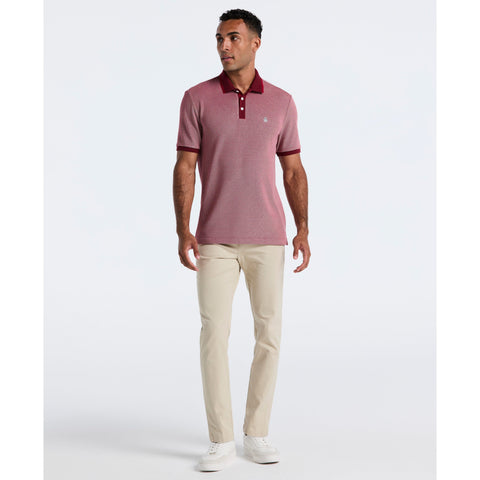 Cotton Tricolor Pique Polo (Cabernet) 