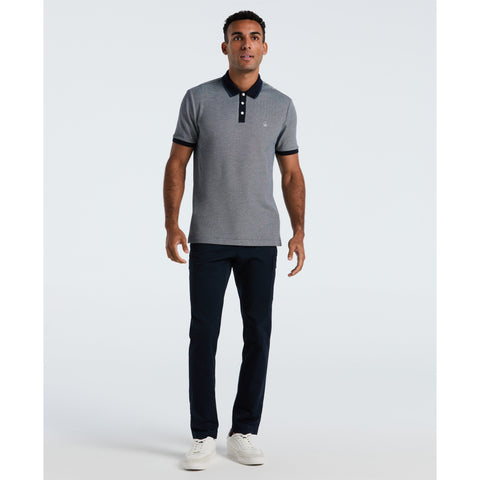 Cotton Tricolor Pique Polo (Dark Sapphire) 