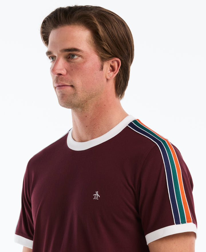 Cotton Tricolor Tape Ringer Tee (Port Royale) 