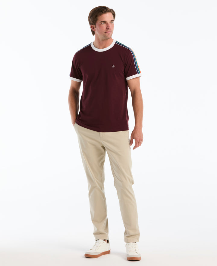 Cotton Tricolor Tape Ringer Tee (Port Royale) 
