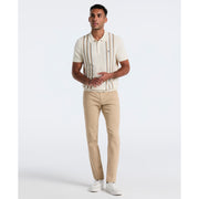 Cotton Vertical Stripe Sweater Polo (Birch) 