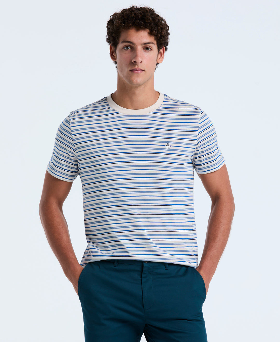 Cotton Yarn-Dyed Stripe Tee (Birch) 