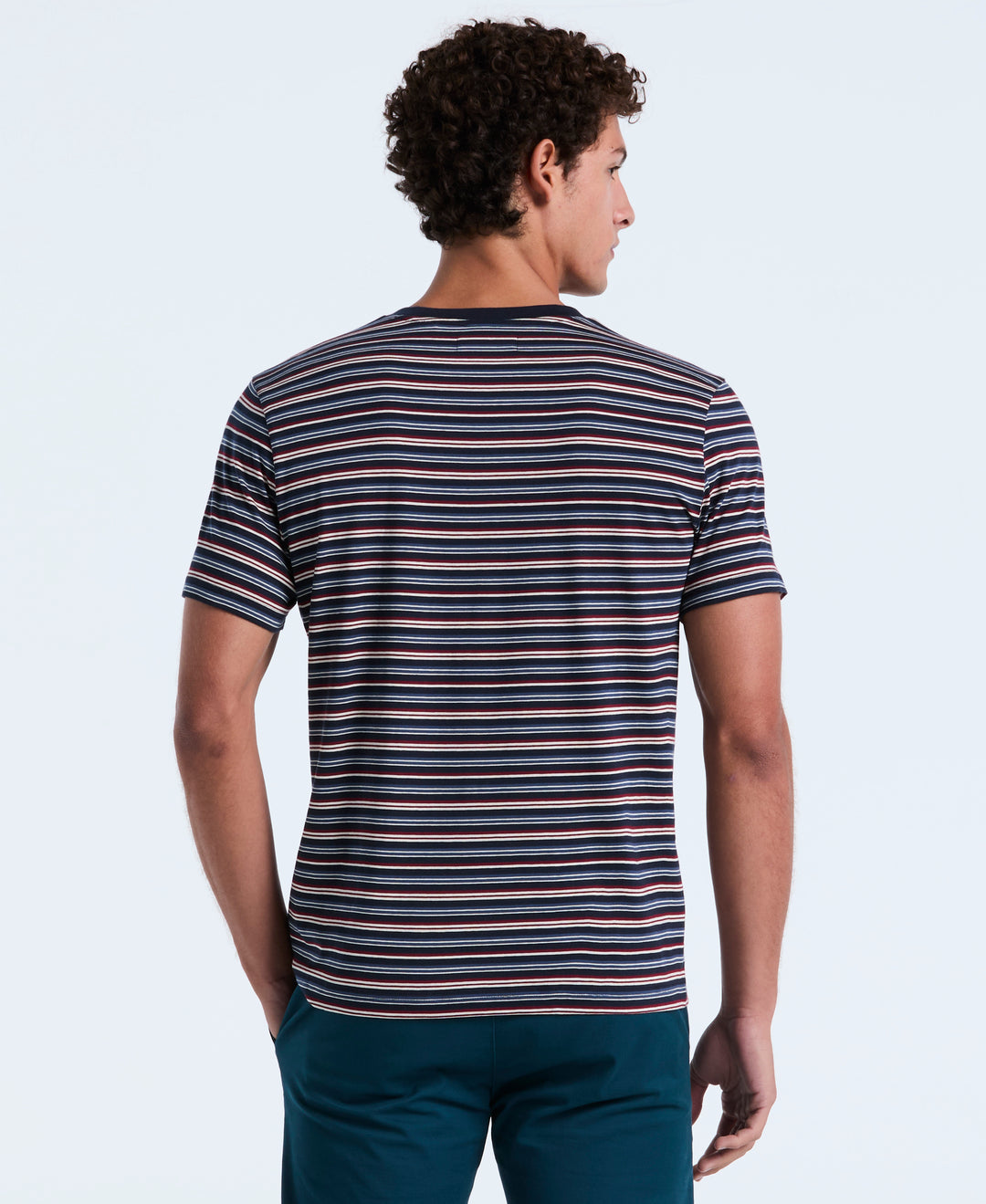 Cotton Yarn-Dyed Stripe Tee (Dark Sapphire) 