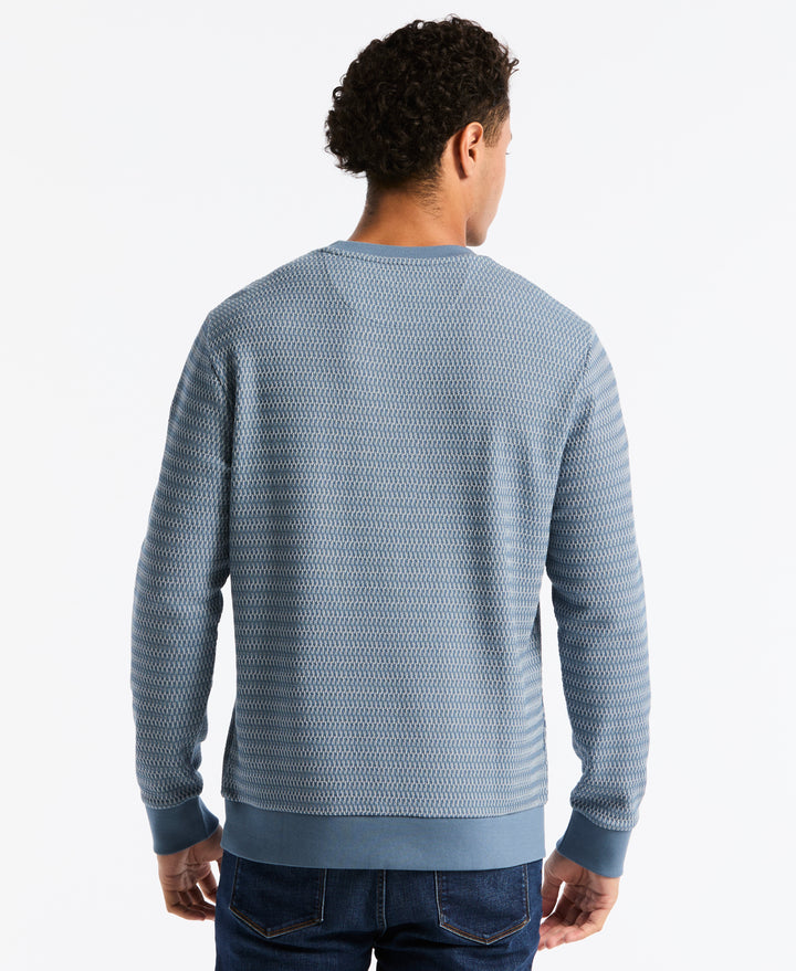Crochet Knit Crewneck (Copen Blue) 