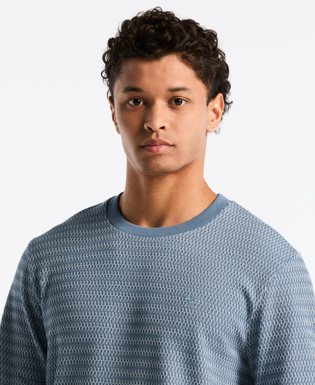 Crochet Knit Crewneck (Copen Blue) 