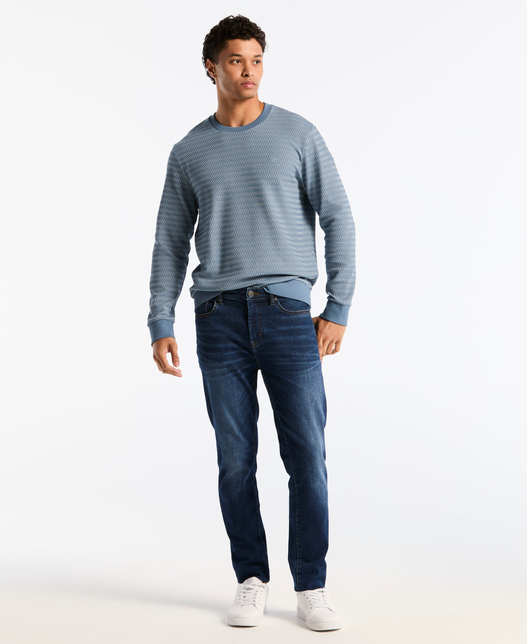 Crochet Knit Crewneck (Copen Blue) 