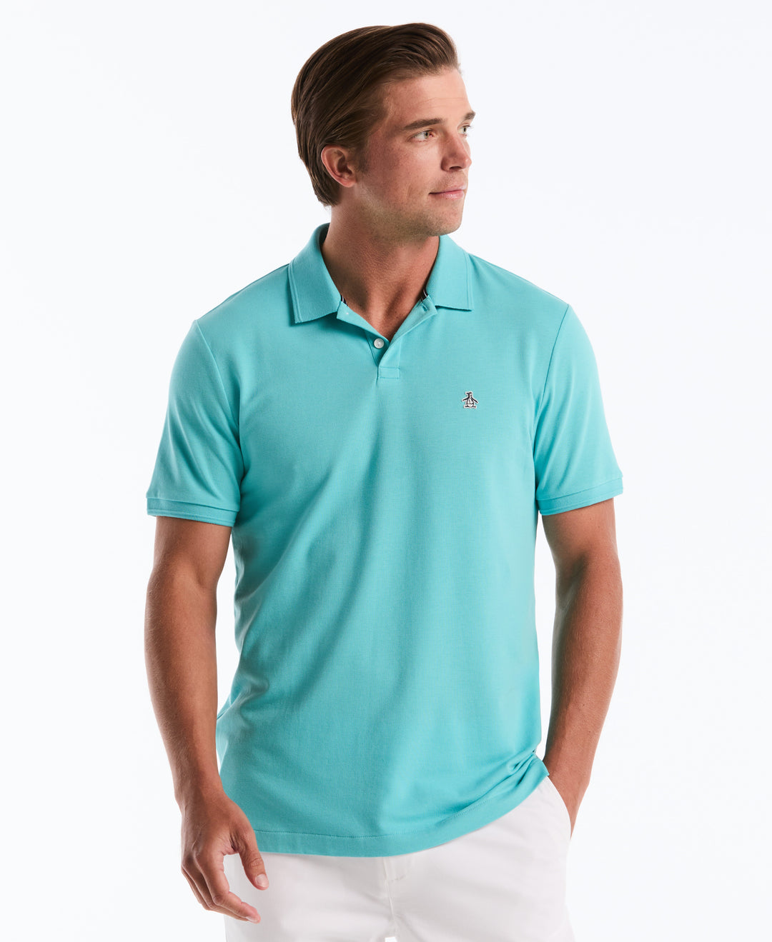 Daddy Pique Short Sleeve Polo Shirt (Aquarelle) 