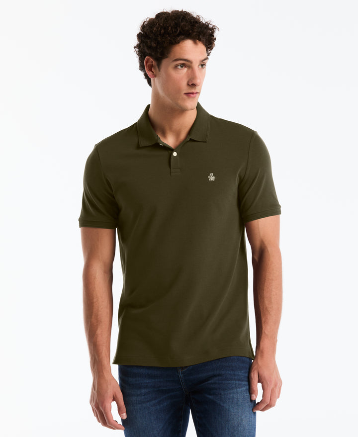 Daddy Pique Short Sleeve Polo Shirt (Dusty Olive) 