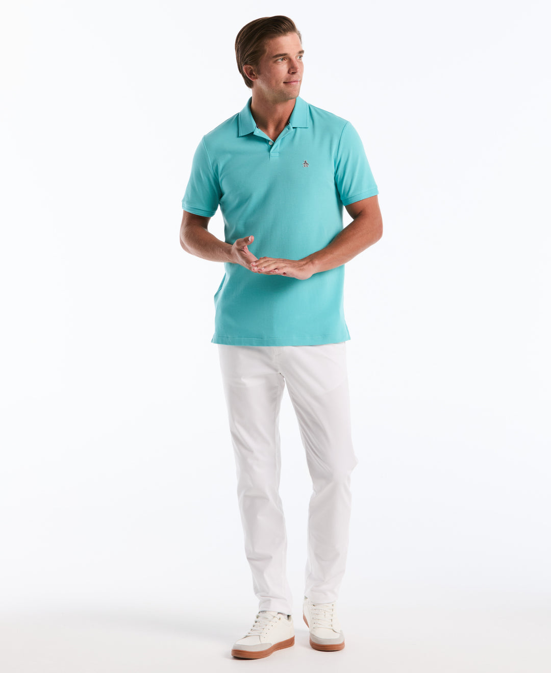 Daddy Pique Short Sleeve Polo Shirt (Aquarelle) 