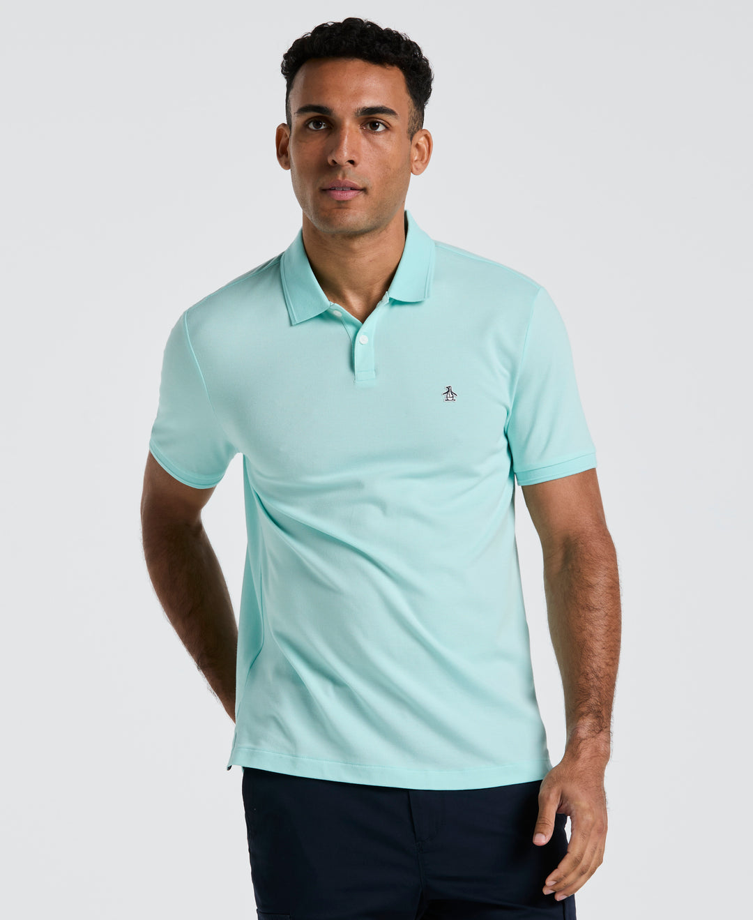 Daddy Pique Short Sleeve Polo Shirt (Blue Tint) 