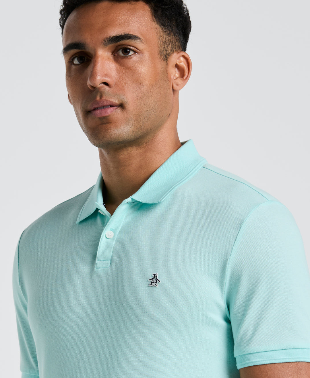 Daddy Pique Short Sleeve Polo Shirt (Blue Tint) 